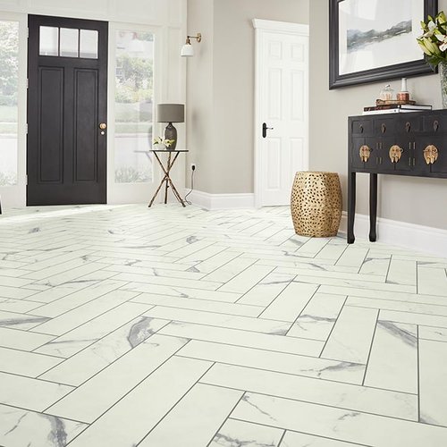 Entry Foyer Luxury Vinyl Tile Herringbone LVT -  CarpetsPlus by Design in Woodville, WI